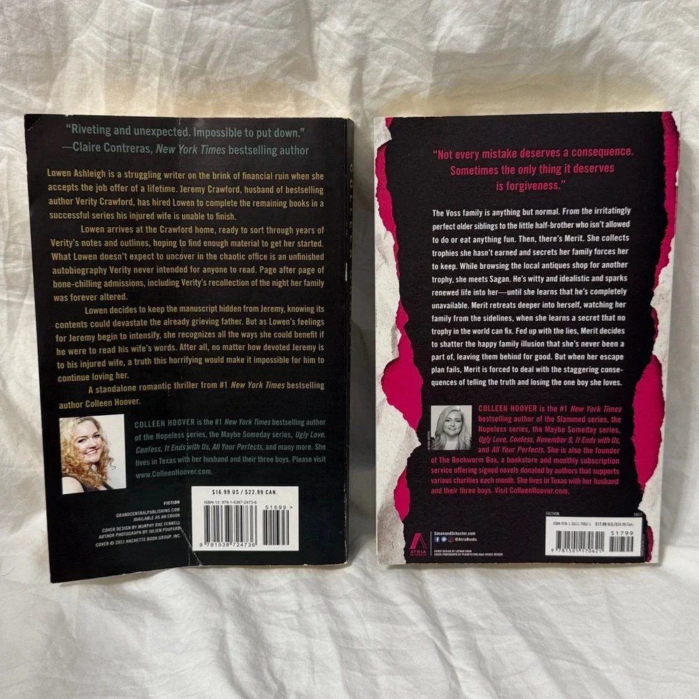 “Without Merit” and “Verity” Paperback Fiction Novels by Colleen Hoover. - Picture 2 of 15